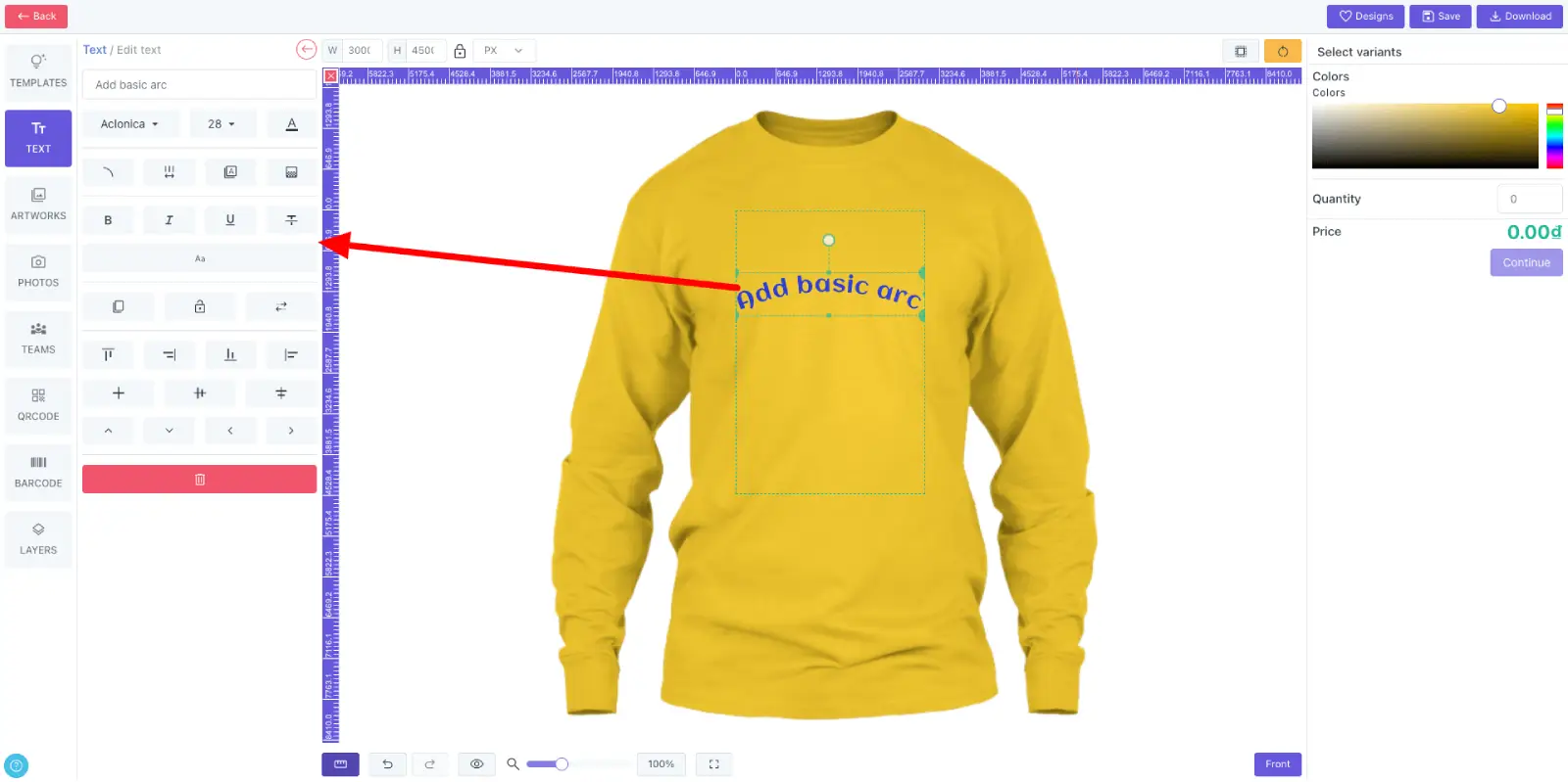 text design